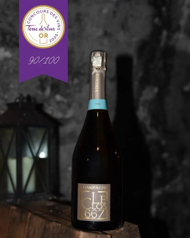 ✨ Double médaille d’or par Terre de Vins ! ✨
 Fiers de vous annoncer que nos champagnes ont brillé au concours des vins 2025 :
 🥇 Clos 667 Millésime 2011 — 90/100 🥇 Pierry 1er Cru — 86/100
 Une belle récompense pour notre passion et notre exigence, de la vigne à la flûte. Merci pour votre confiance ! 
#ChampagnePatrickBoivin #Clos667 #Pierry1erCru #DoubleOr #TerreDeVins #ChampagneDeCaractère #FiertéChampenoise